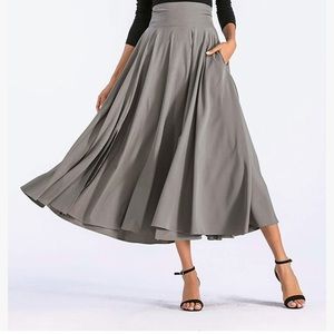 Gray Maxi Skirt.